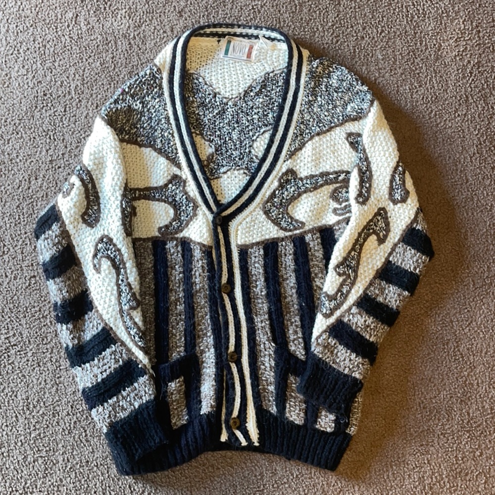 Vintage 80s Mohair/Wool Blend Cardigan Oversized Sweater Size Large